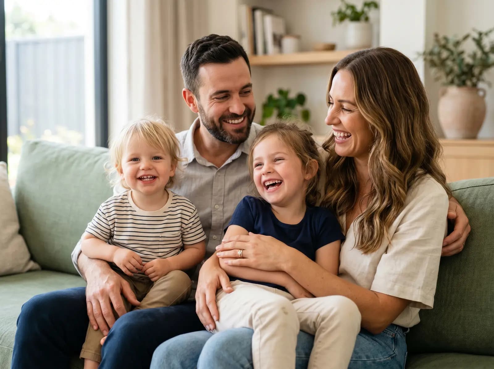 A happy family enjoying time together